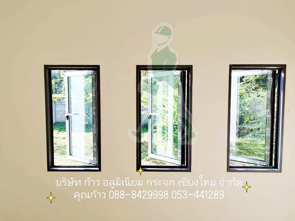 ขอขอบคุณลูกค้าแม่วาง รับเป็นชุดหน้าต่างบานเปิด บานกระทุ้ง ชุดพัฒนา โออาเอ็ม ORM บ้านสไตล์โมเดิร์น 