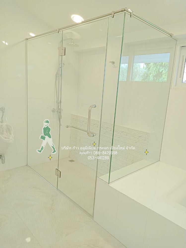 ผลงาน กระจกกั้นห้องน้ำ