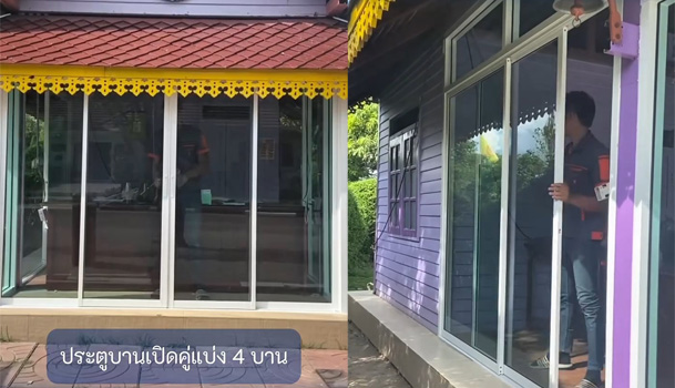 งานติดตั้งประตูอลูมิเนียม+กระจก หน้างานเนเจอร์โฮม จ.เชียงใหม่